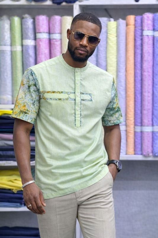 Chemise Tunisie Premium Vert Menthe. Taille: XL